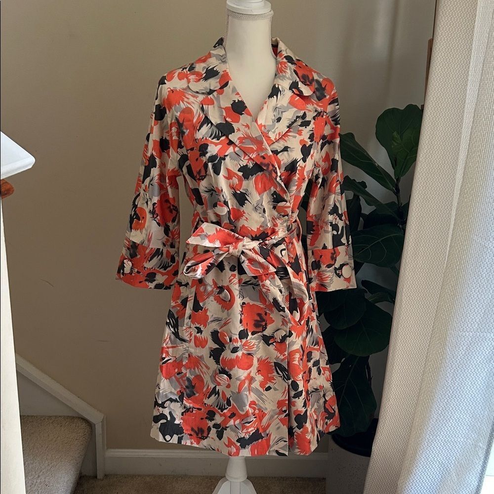 Vintage Vertigo Paris floral trench coat size M